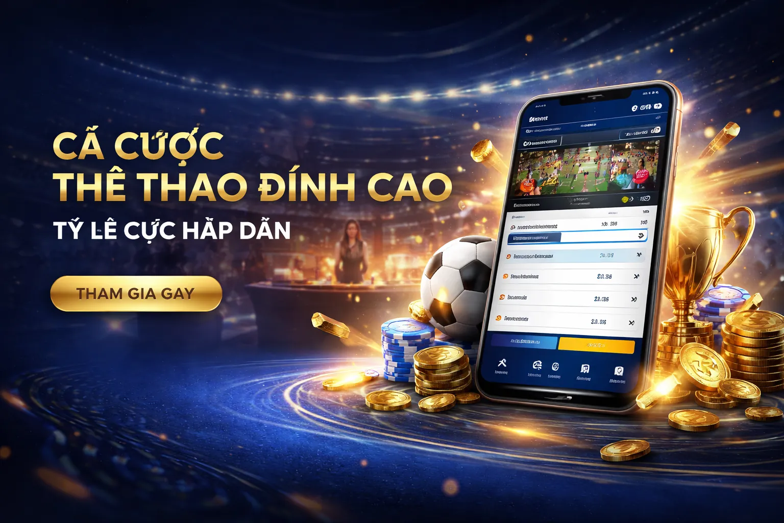 Sân vận động bóng đá với ánh đèn rực rỡ và logo lotte92 đăng nhập
